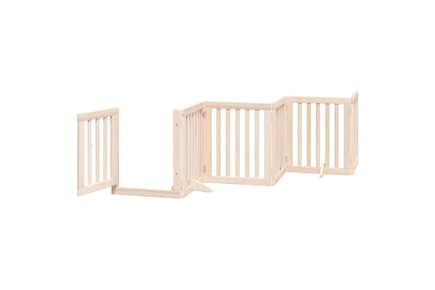 Vidaxl Dog Gate With Door Foldable 15 Panels 750 Cm Poplar Wood-4