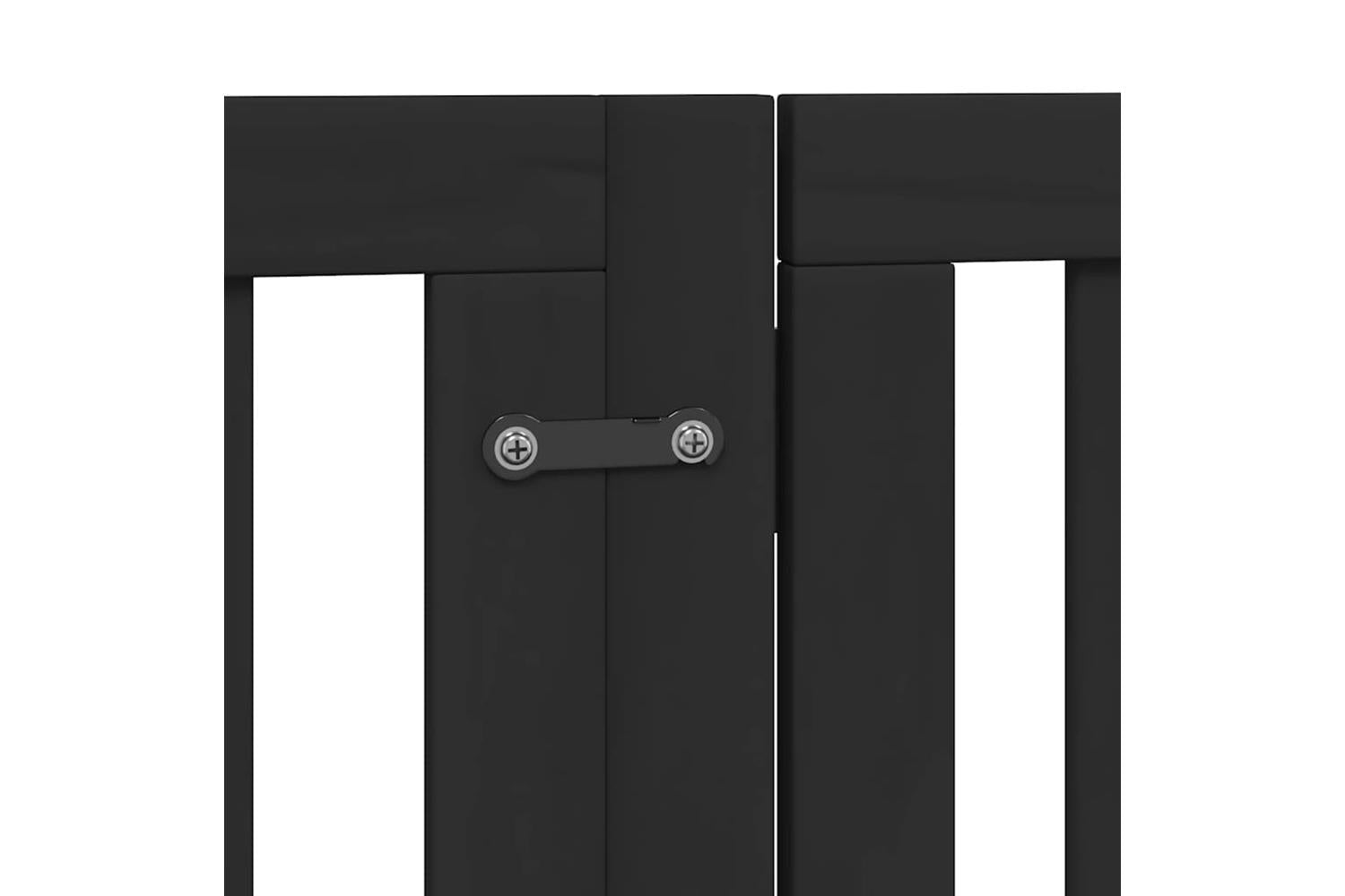 Vidaxl Dog Gate With Door Foldable 12 Panels Black 600 Cm Poplar Wood-7