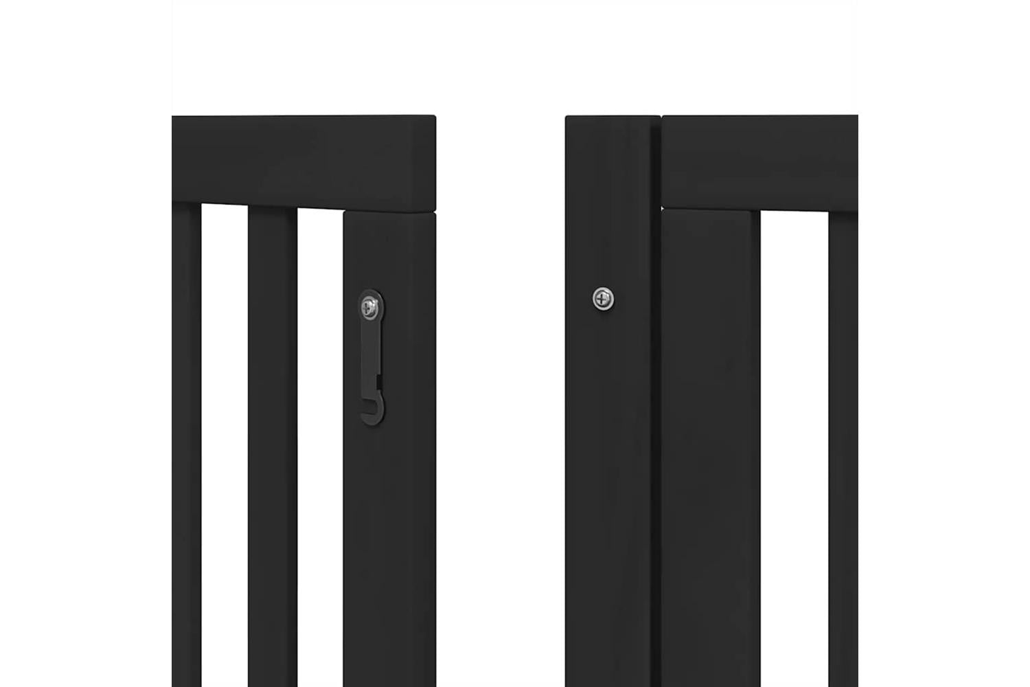 Vidaxl Dog Gate With Door Foldable 12 Panels Black 600 Cm Poplar Wood-9