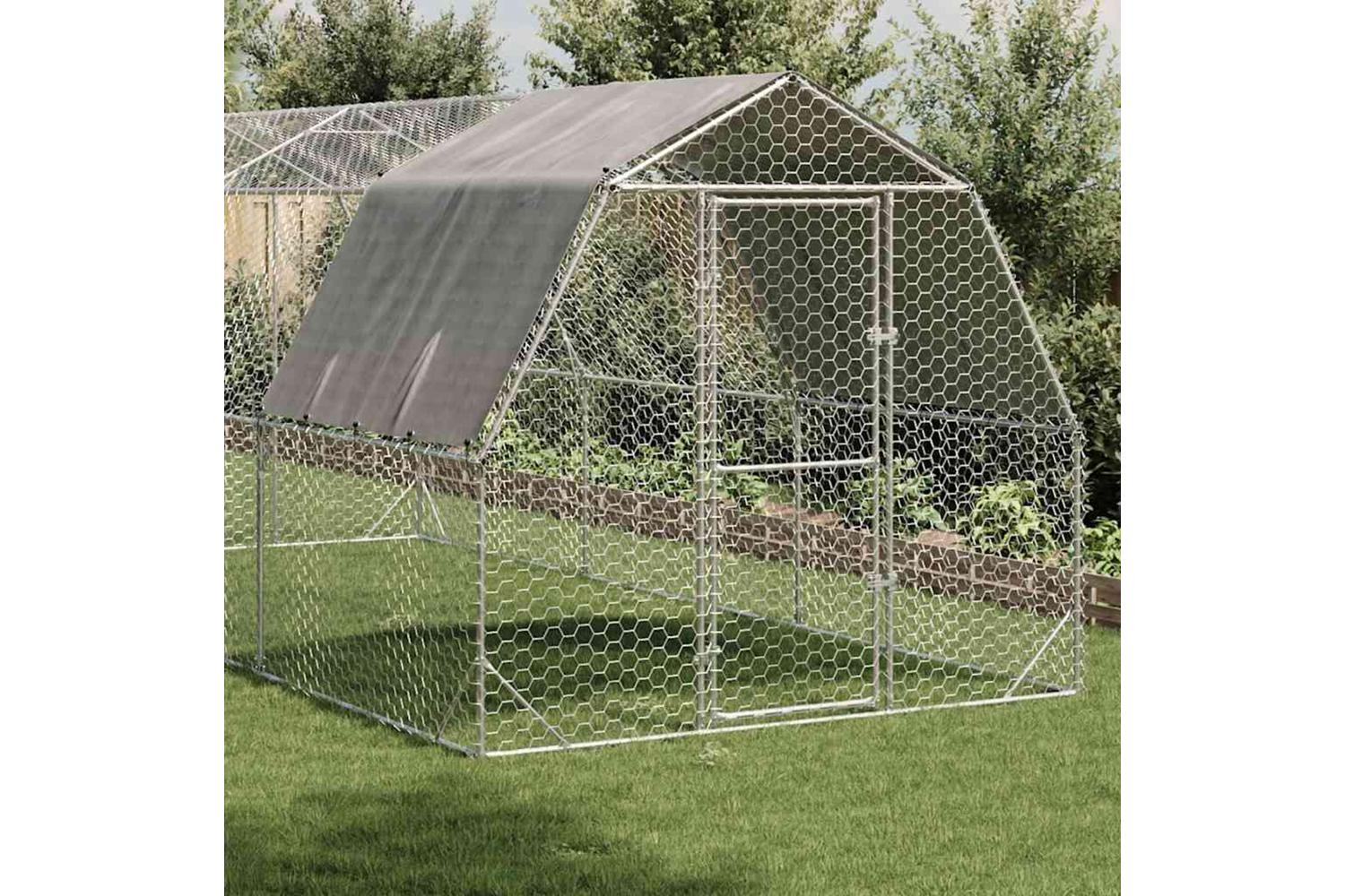Vidaxl Chicken Run With Roof 25x6x225 M Galvanised Steel-2