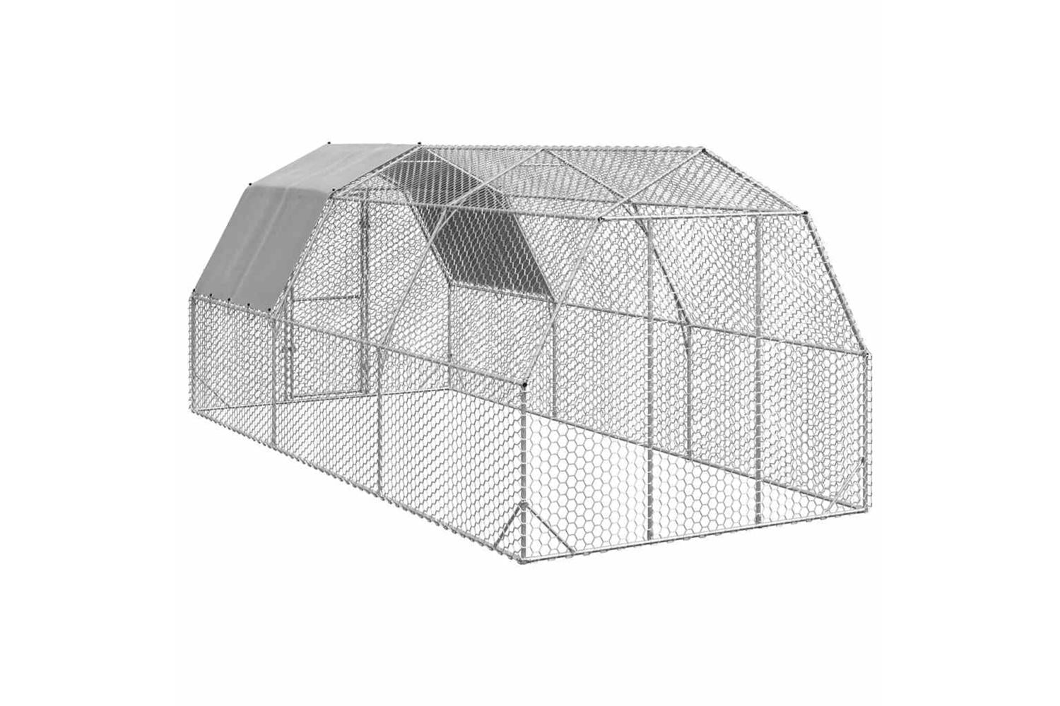 Vidaxl Chicken Run With Roof 25x6x225 M Galvanised Steel-5
