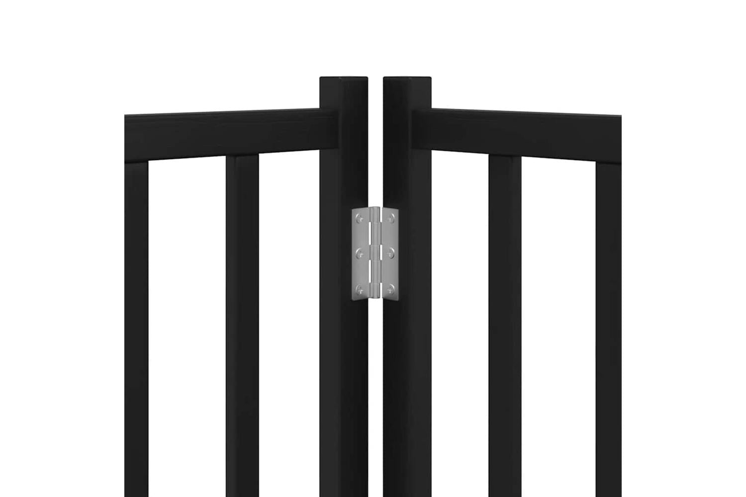 Vidaxl Dog Gate With Door Foldable 12 Panels Black 600 Cm Poplar Wood-9