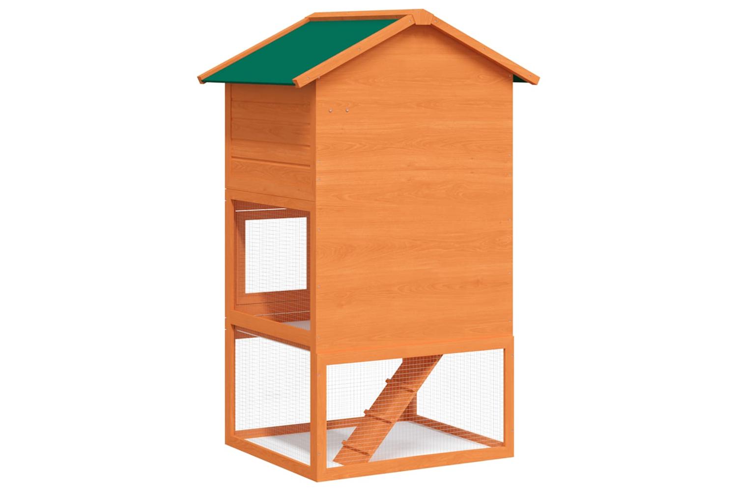 Vidaxl Outdoor Rabbit Hutch Small Animal House Pet Cage 3 Layers Wood-5