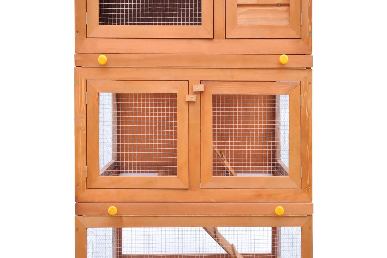 Vidaxl Outdoor Rabbit Hutch Wooden Cage 3 Layers-4