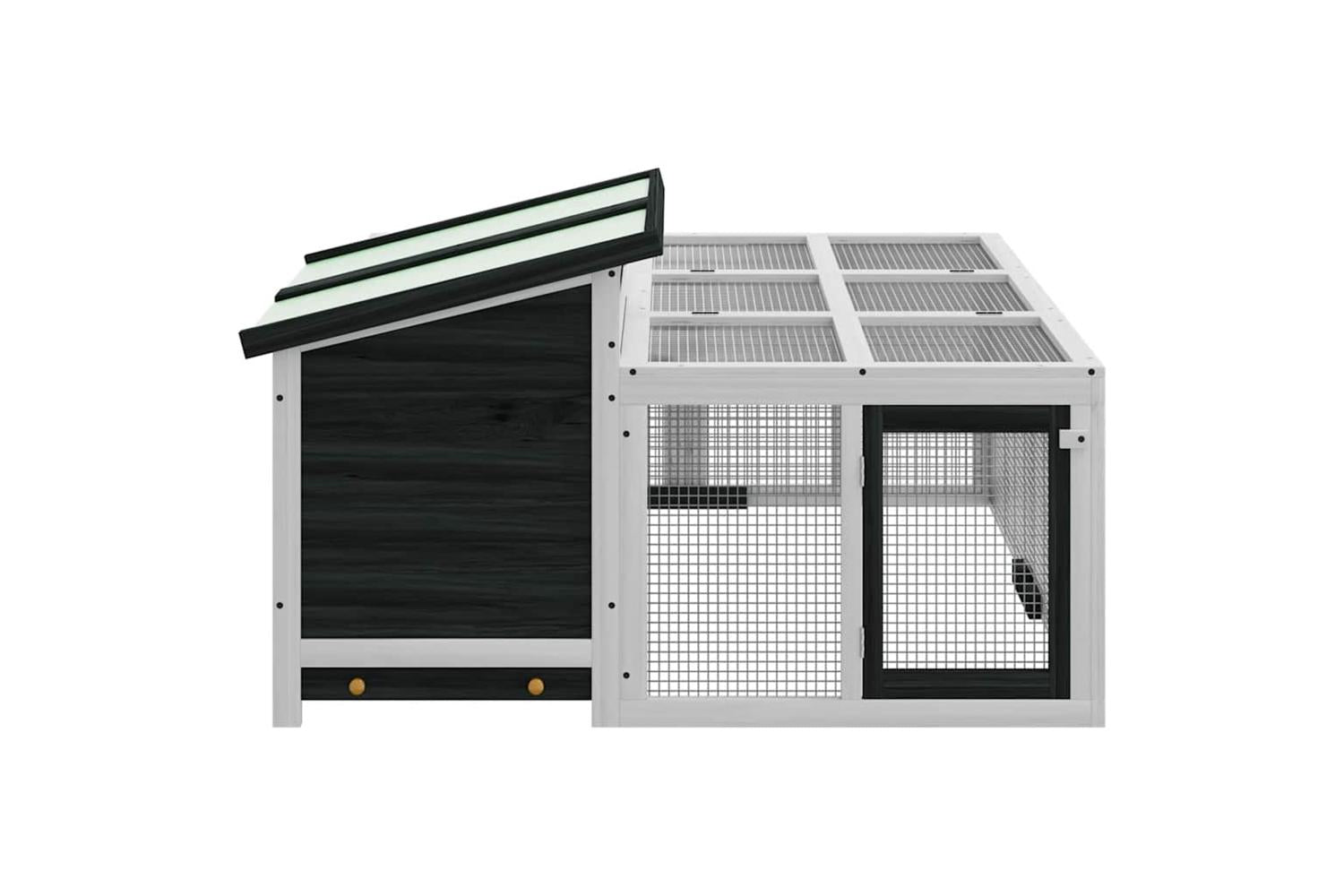 Vidaxl Rabbit Hutch Grey 144x123x675 Cm Solid Wood Pine-8