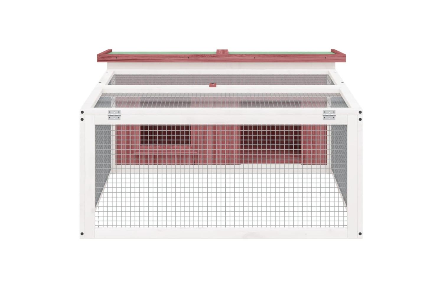 Vidaxl Rabbit Hutch Mocha 1175x97x475 Cm Solid Wood Pine-3