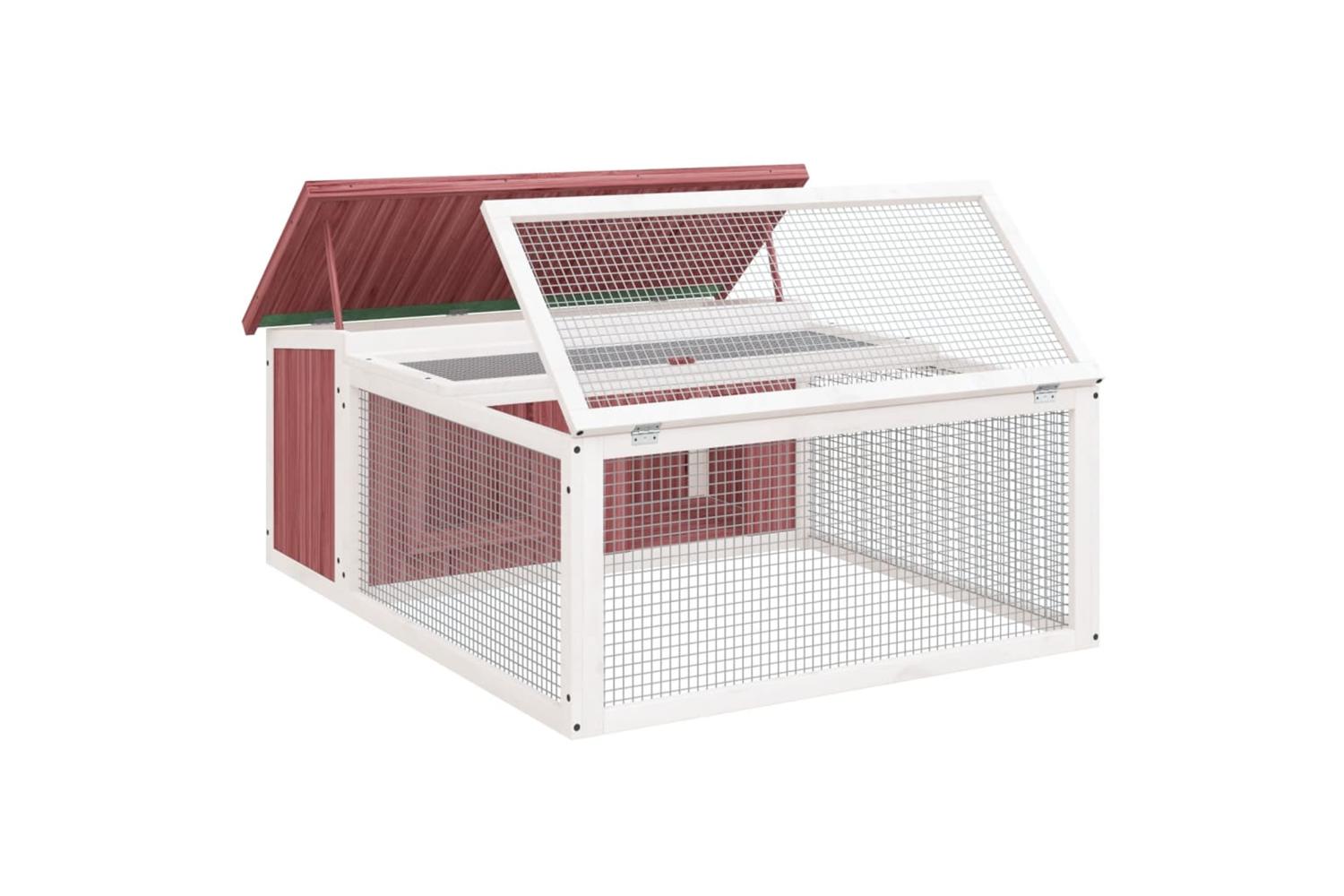 Vidaxl Rabbit Hutch Mocha 1175x97x475 Cm Solid Wood Pine-4