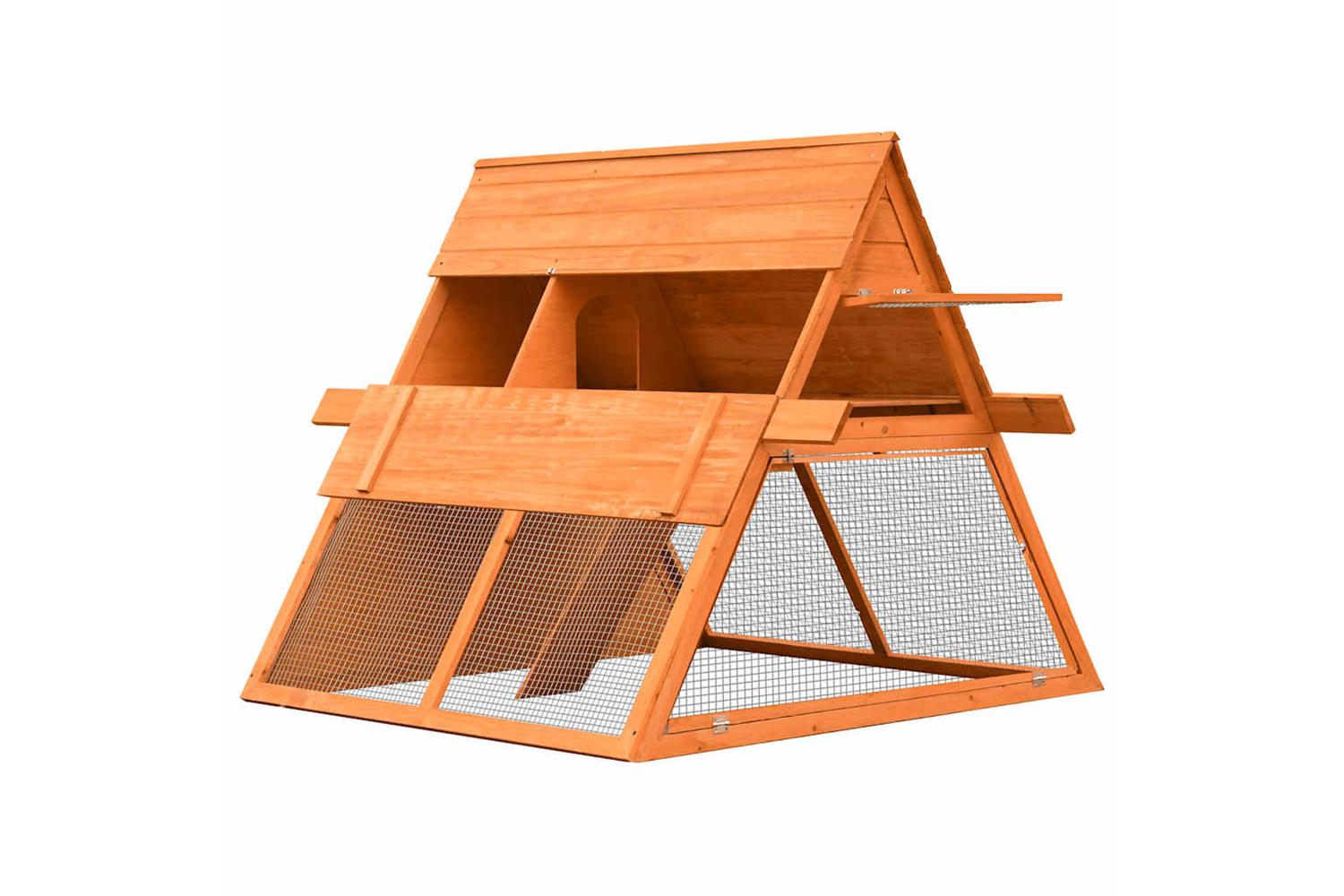 Vidaxl Rabbit Hutch Solid Pine Fir Wood 152x128x108 Cm-2
