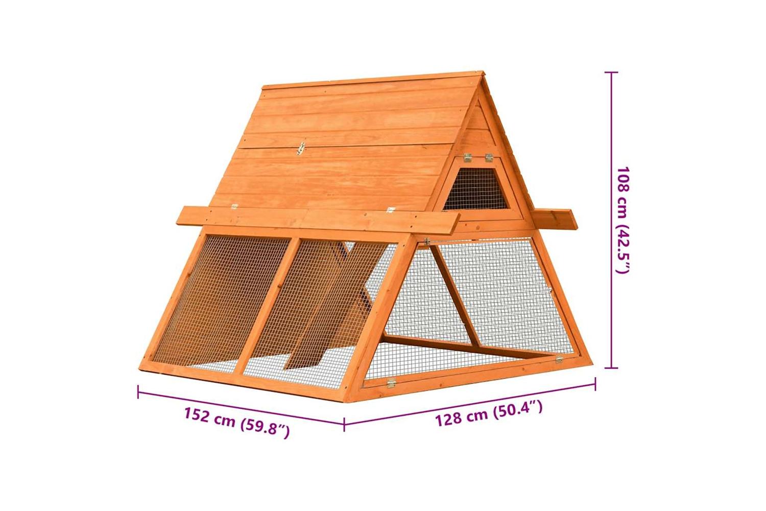 Vidaxl Rabbit Hutch Solid Pine Fir Wood 152x128x108 Cm-10