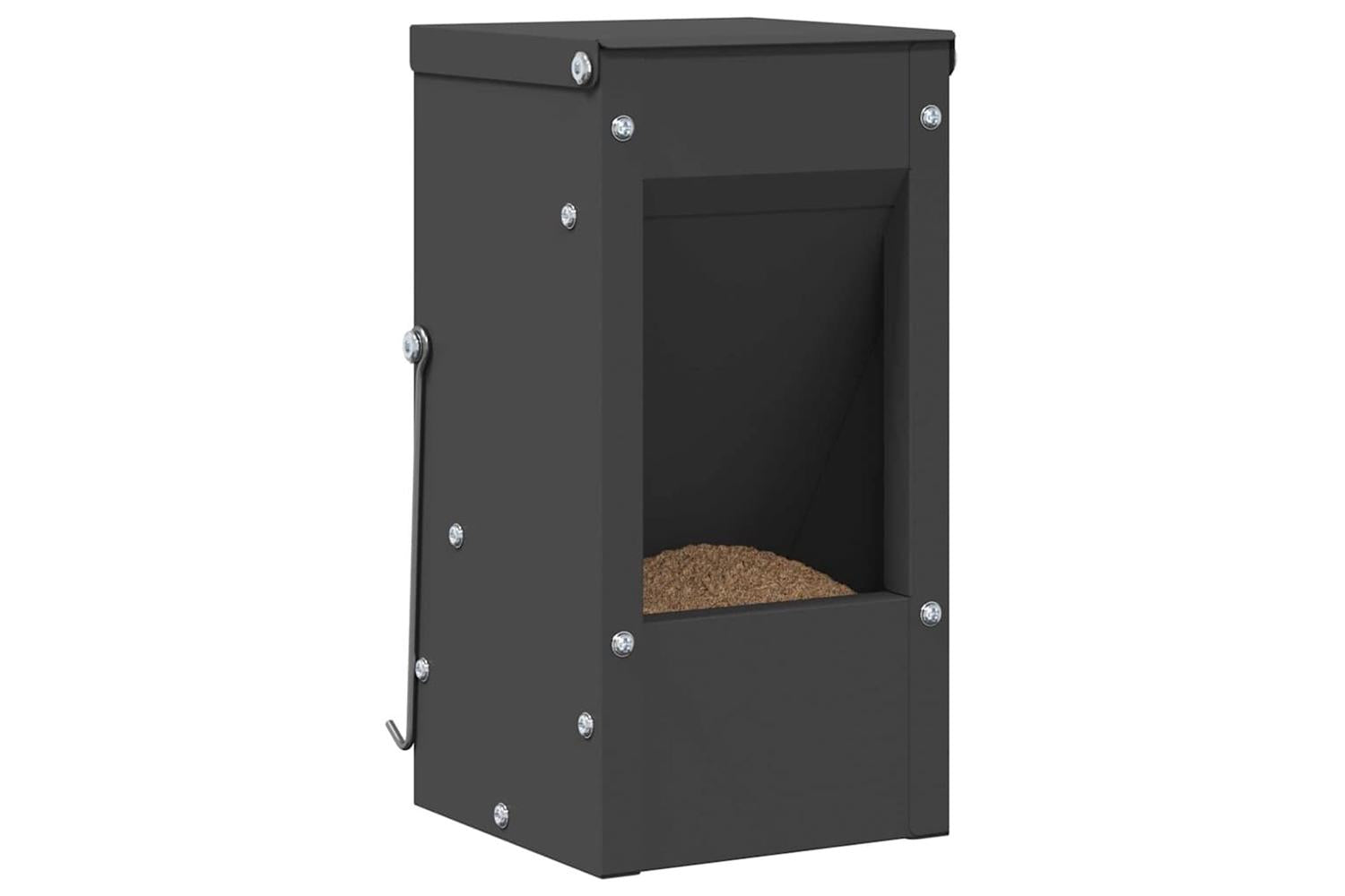 Vidaxl Rabbit Feeder Black 125 X 125 X 25 Cm Cold-rolled Steel-3
