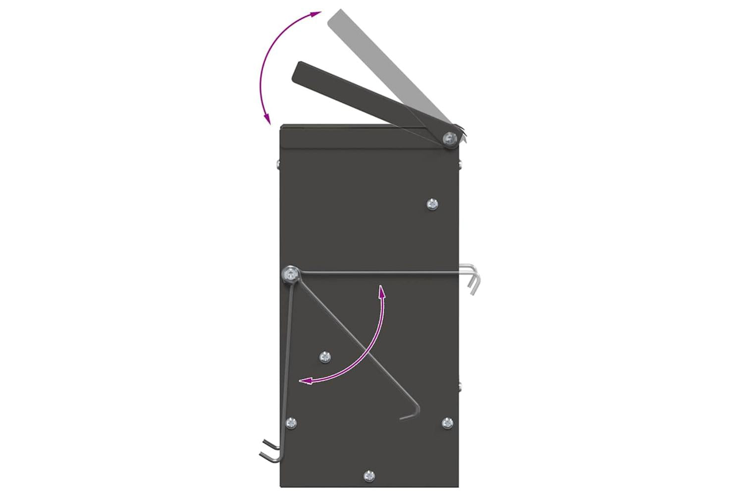 Vidaxl Rabbit Feeder Black 125 X 125 X 25 Cm Cold-rolled Steel-10