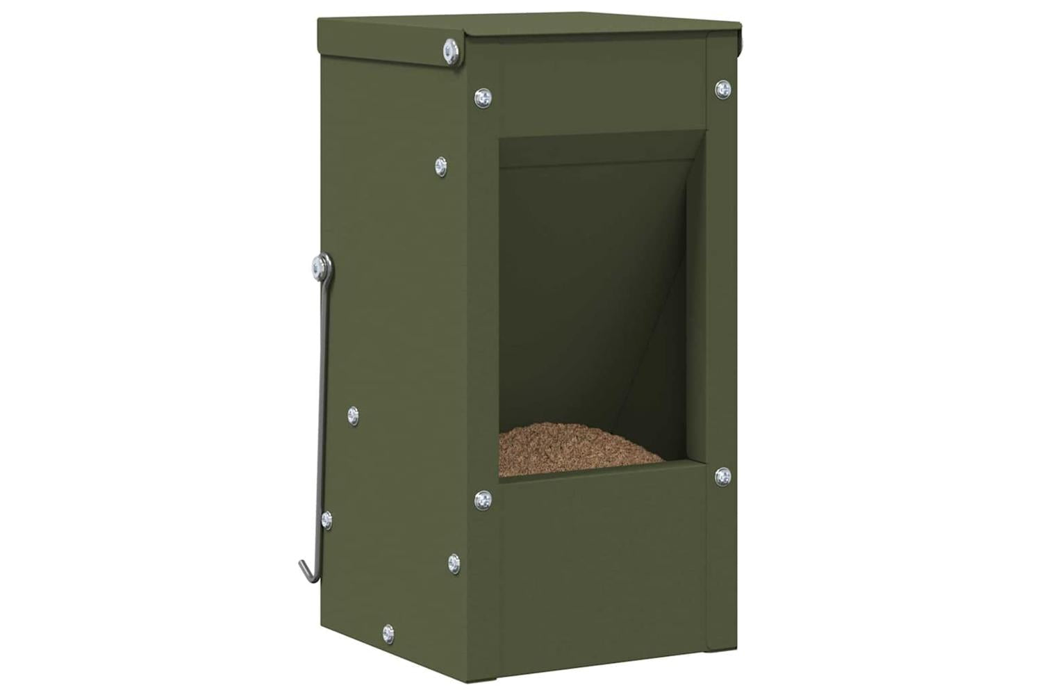 Vidaxl Rabbit Feeder Olive Green 125 X 125 X 25 Cm Cold-rolled Steel-3