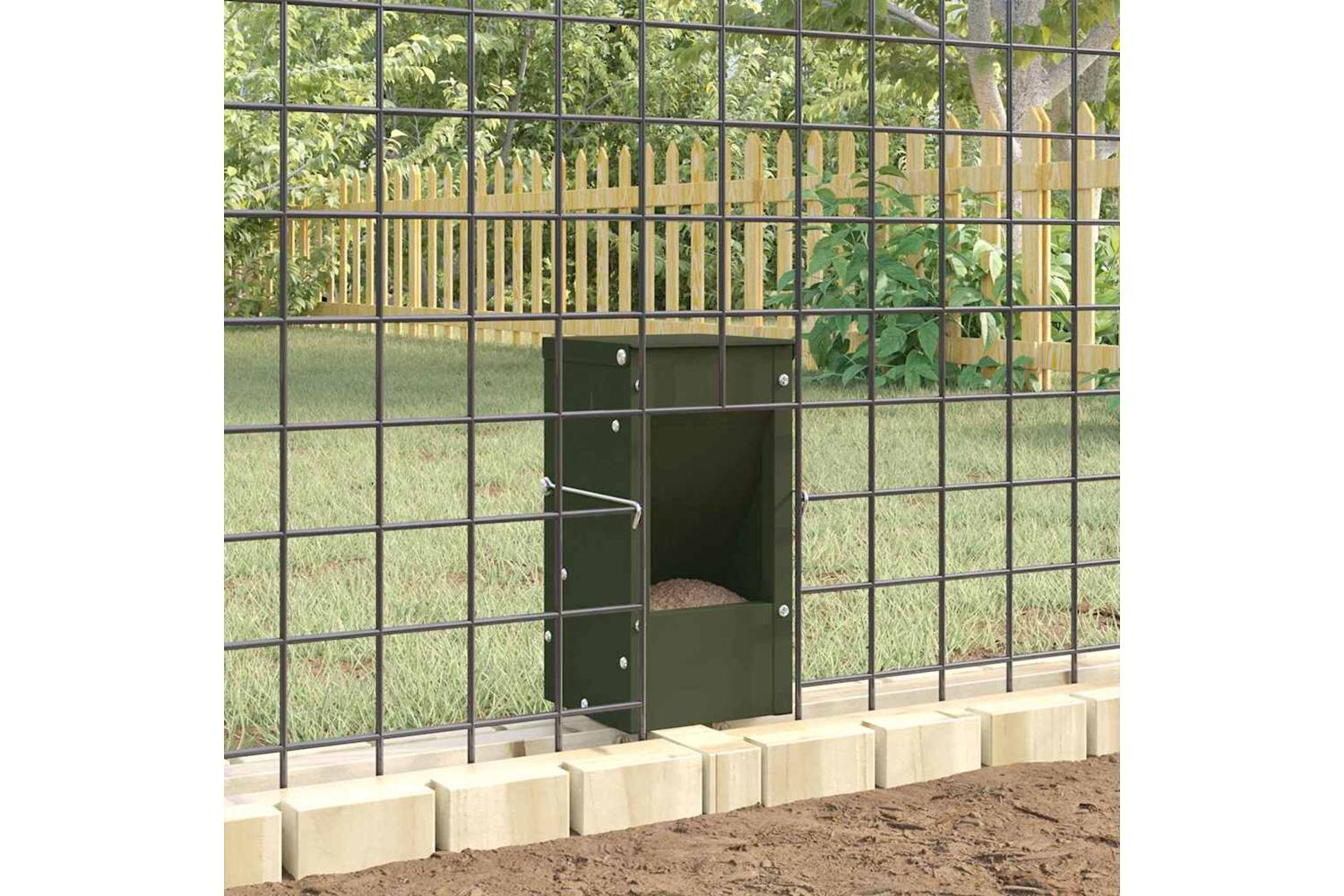 Vidaxl Rabbit Feeder Olive Green 125 X 125 X 25 Cm Cold-rolled Steel-4