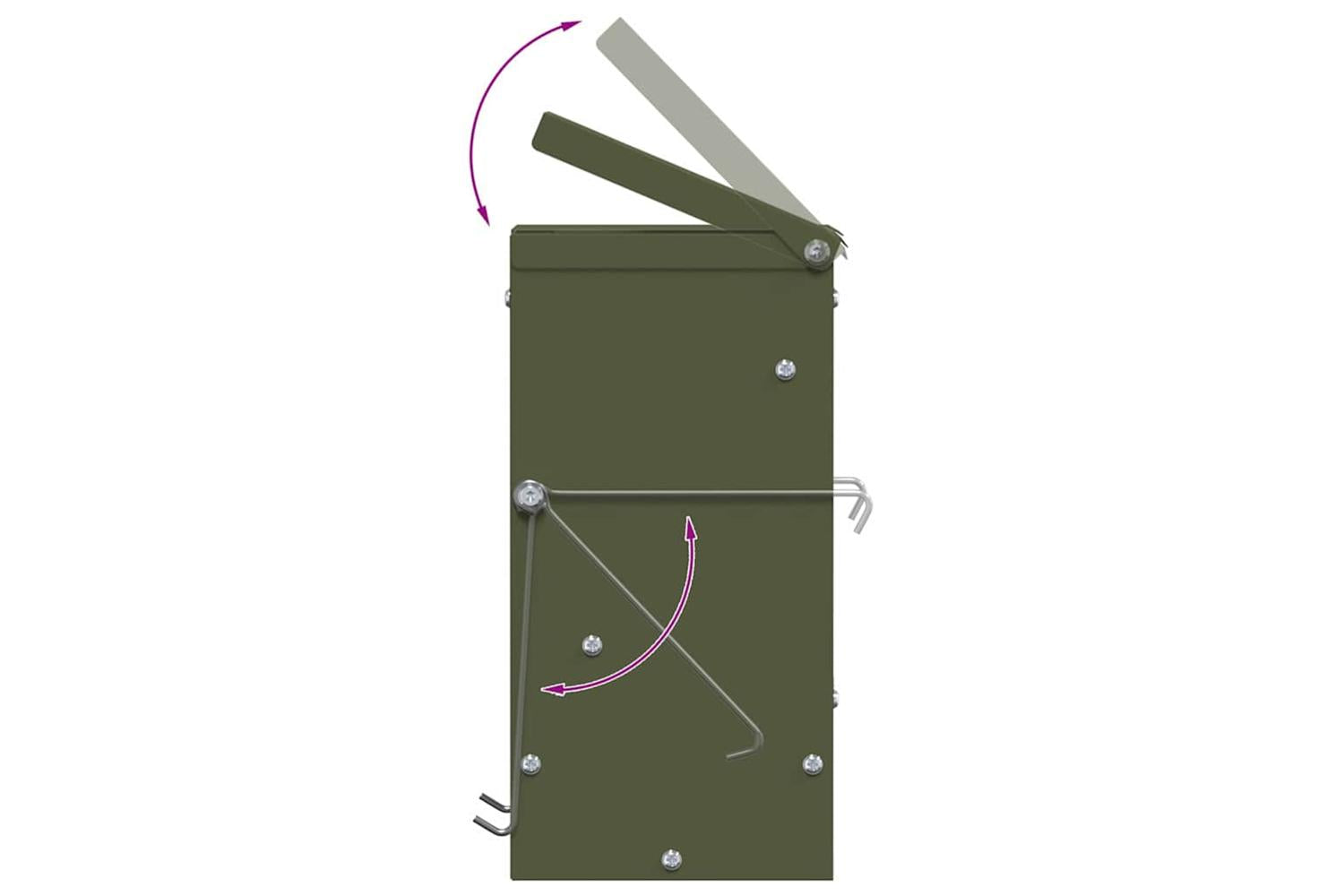 Vidaxl Rabbit Feeder Olive Green 125 X 125 X 25 Cm Cold-rolled Steel-10