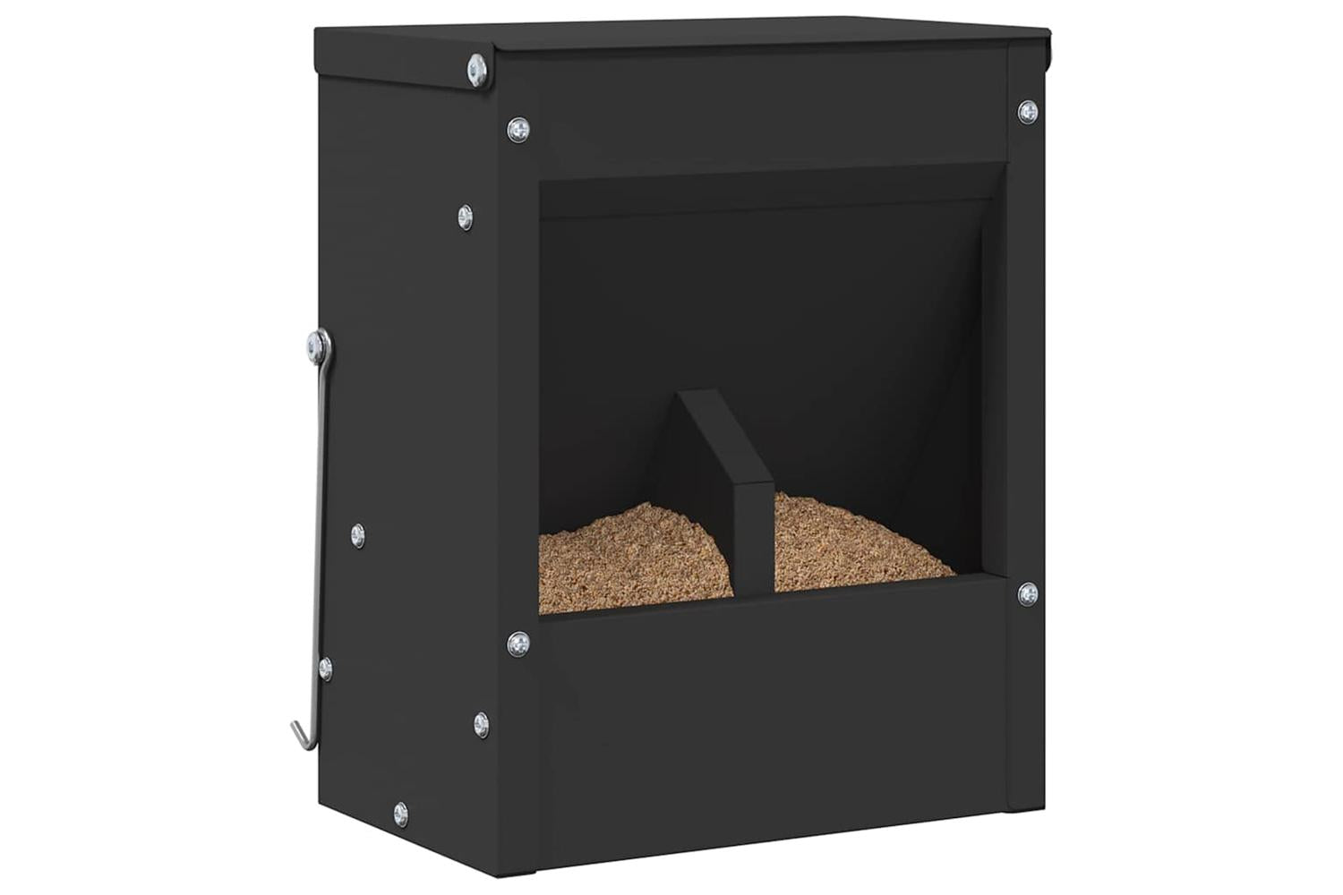 Vidaxl Rabbit Feeder Black 20 X 125 X 25 Cm Cold-rolled Steel-3