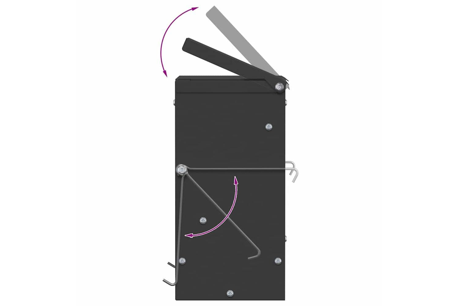 Vidaxl Rabbit Feeder Black 20 X 125 X 25 Cm Cold-rolled Steel-10