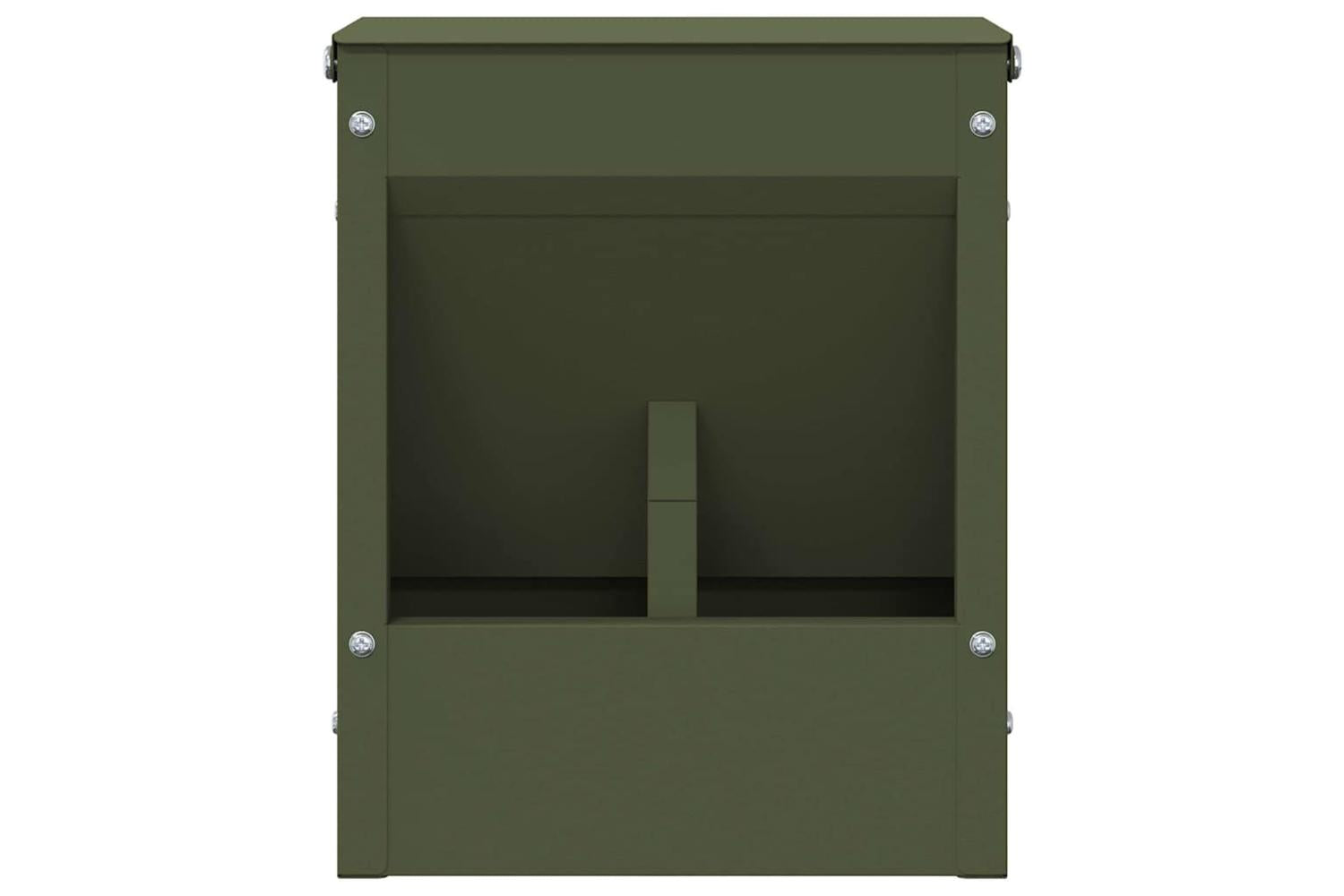 Vidaxl Rabbit Feeder Olive Green 20 X 125 X 25 Cm Cold-rolled Steel-5