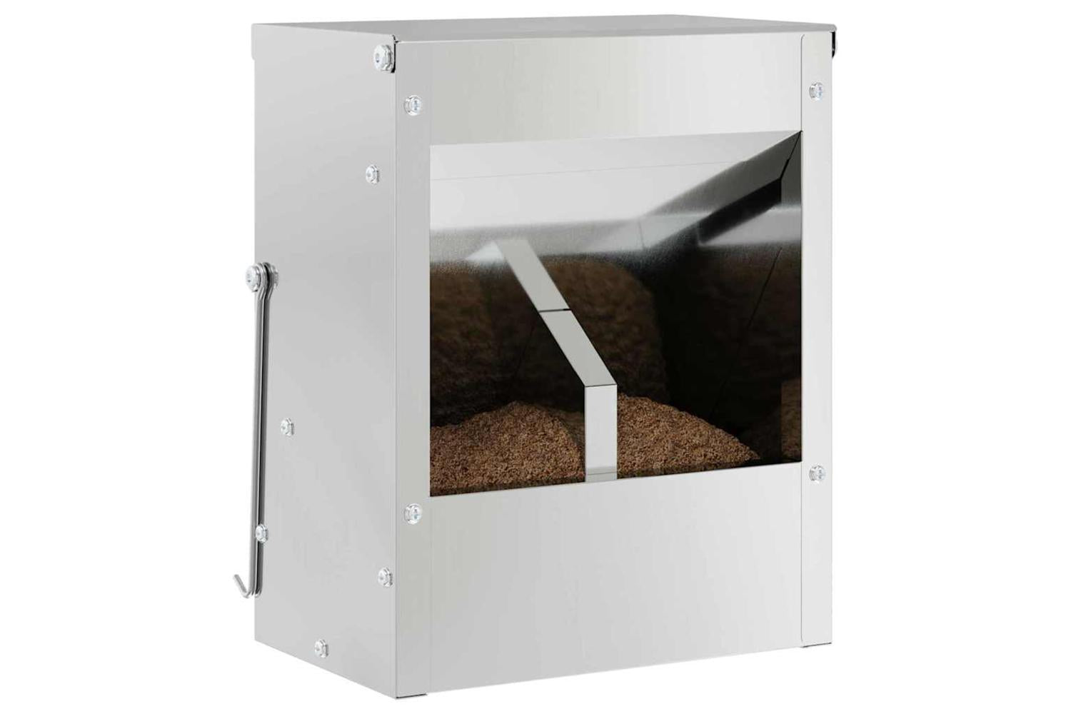 Vidaxl Rabbit Feeder Silver 20 X 125 X 25 Cm Galvanised Steel-3