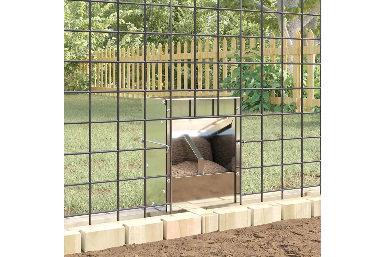 Vidaxl Rabbit Feeder Silver 20 X 125 X 25 Cm Galvanised Steel-4