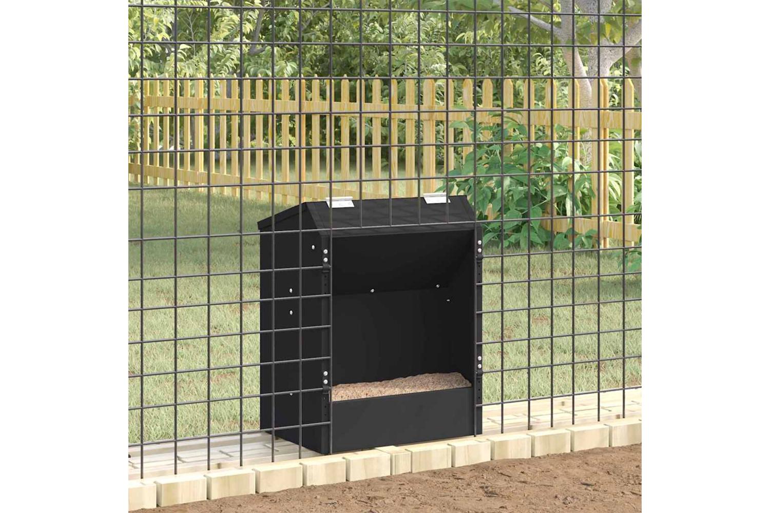 Vidaxl Rabbit Feeder Black 335 X 255 X 455 Cm Cold-rolled Steel-4