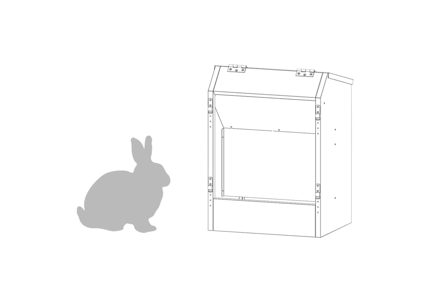 Vidaxl Rabbit Feeder Black 335 X 255 X 455 Cm Cold-rolled Steel-10