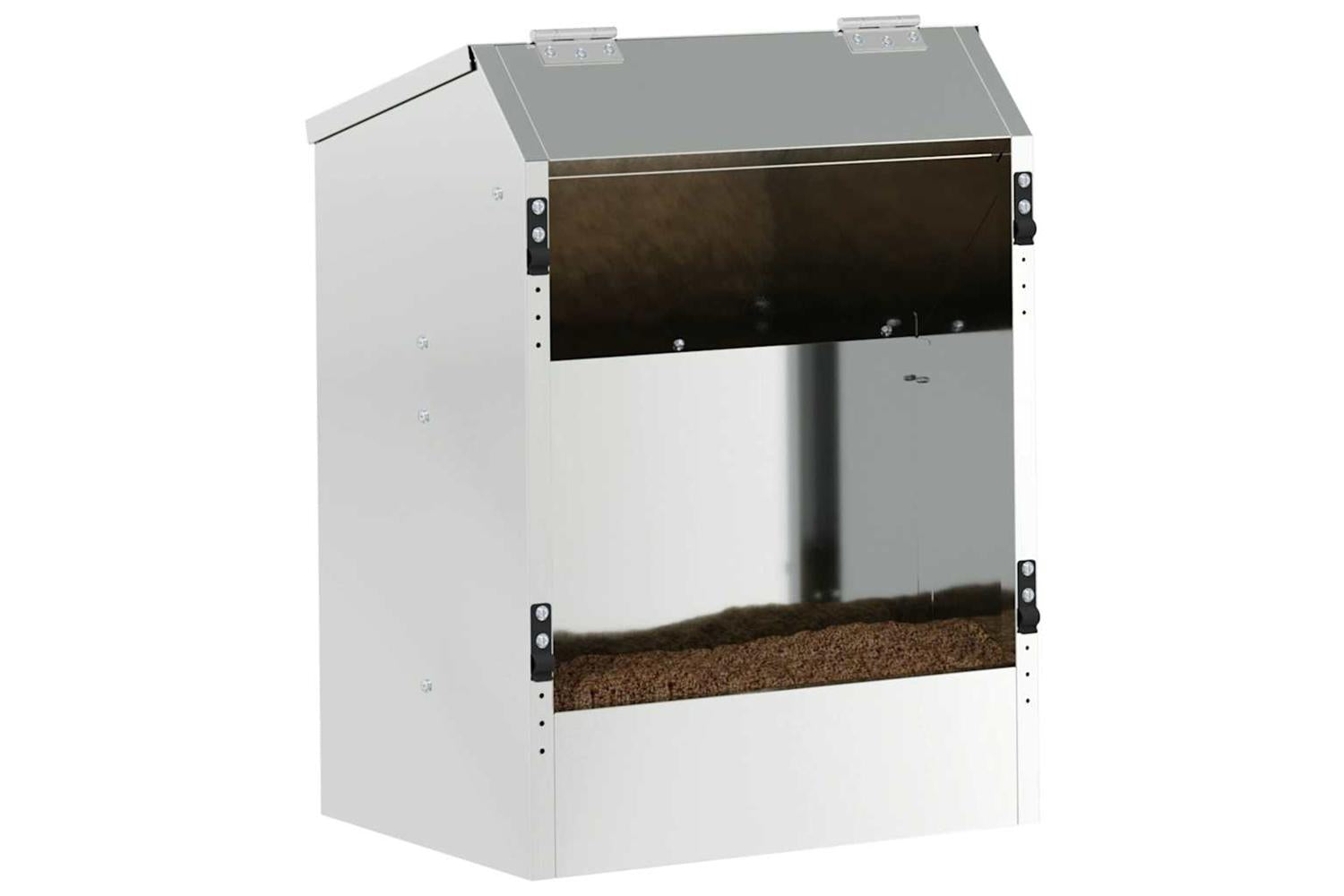 Vidaxl Rabbit Feeder Silver 335 X 255 X 455 Cm Galvanised Steel-3