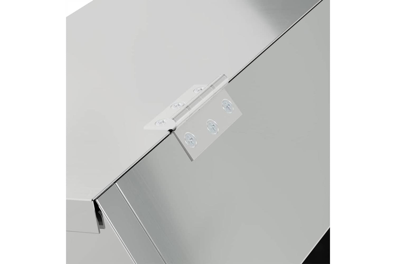 Vidaxl Rabbit Feeder Silver 335 X 255 X 455 Cm Galvanised Steel-9