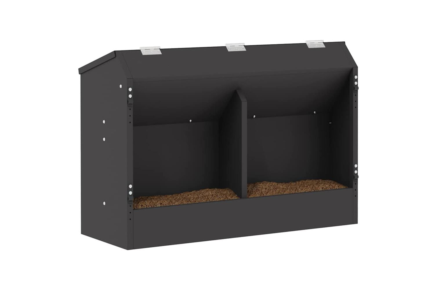 Vidaxl Rabbit Feeder Black 645 X 255 X 455 Cm Cold-rolled Steel-3
