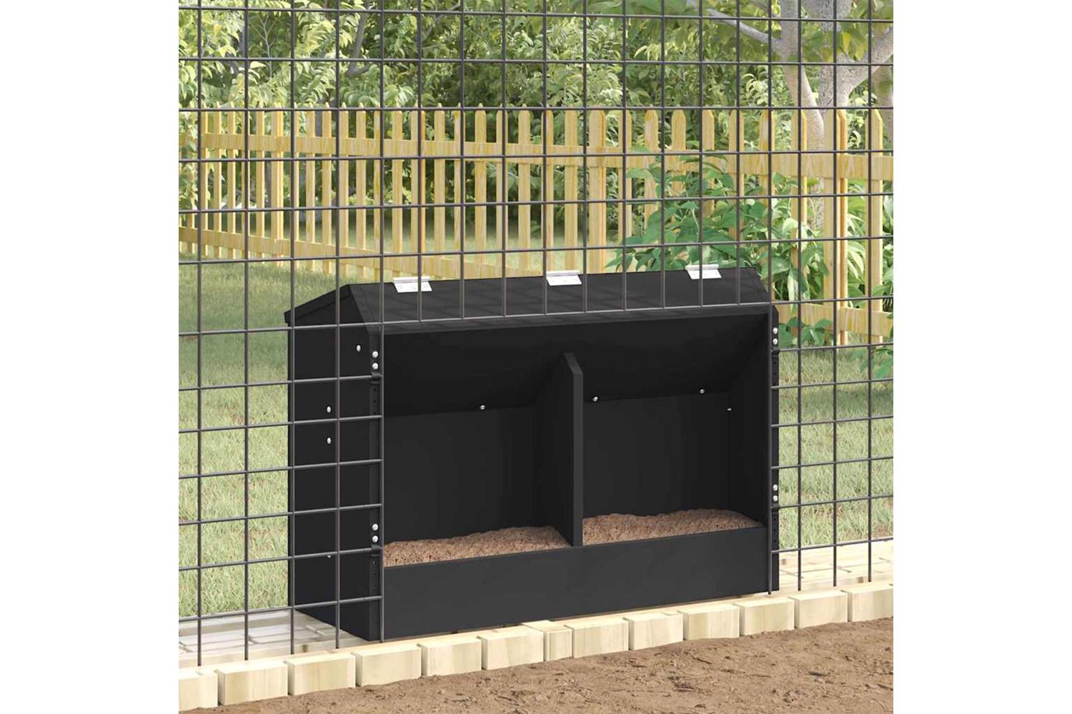 Vidaxl Rabbit Feeder Black 645 X 255 X 455 Cm Cold-rolled Steel-4