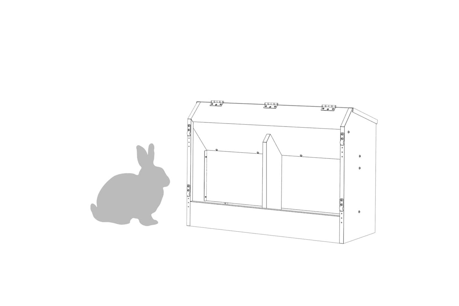 Vidaxl Rabbit Feeder Black 645 X 255 X 455 Cm Cold-rolled Steel-10