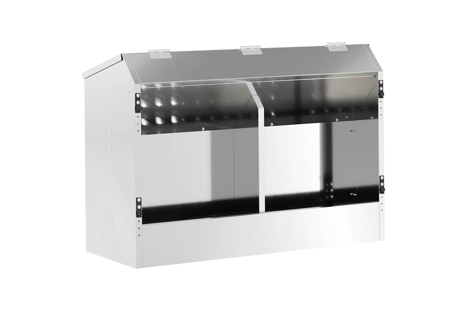Vidaxl Rabbit Feeder Silver 645 X 255 X 455 Cm Galvanised Steel-2
