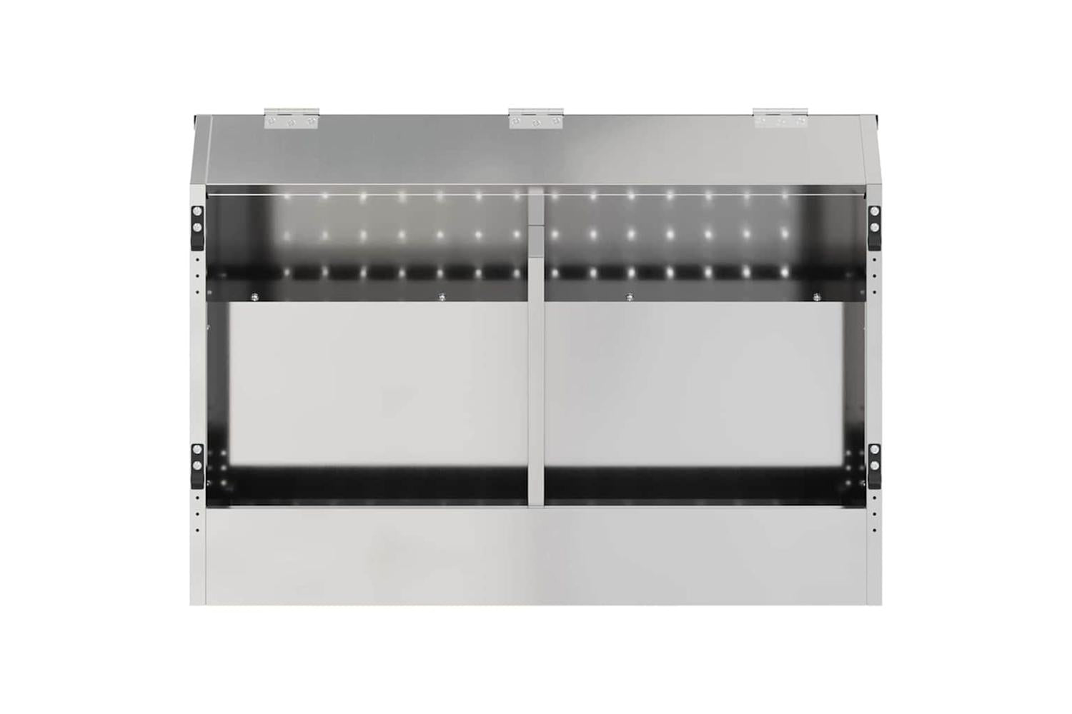 Vidaxl Rabbit Feeder Silver 645 X 255 X 455 Cm Galvanised Steel-5