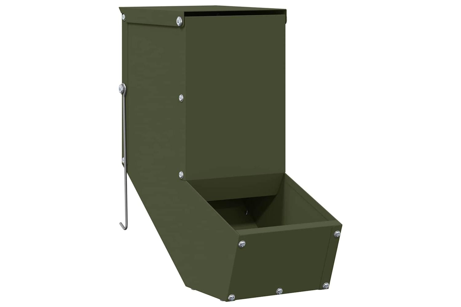 Vidaxl Rabbit Feeder Olive Green 125 X 26 X 285 Cm Cold-rolled Steel-2