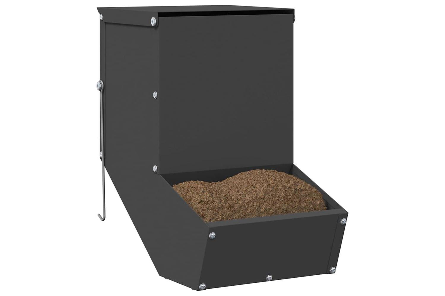 Vidaxl Rabbit Feeder Black 175 X 26 X 285 Cm Cold-rolled Steel-3
