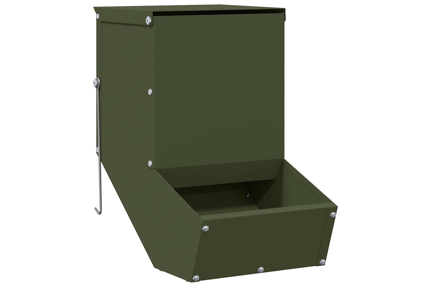 Vidaxl Rabbit Feeder Olive Green 175 X 26 X 285 Cm Cold-rolled Steel-2