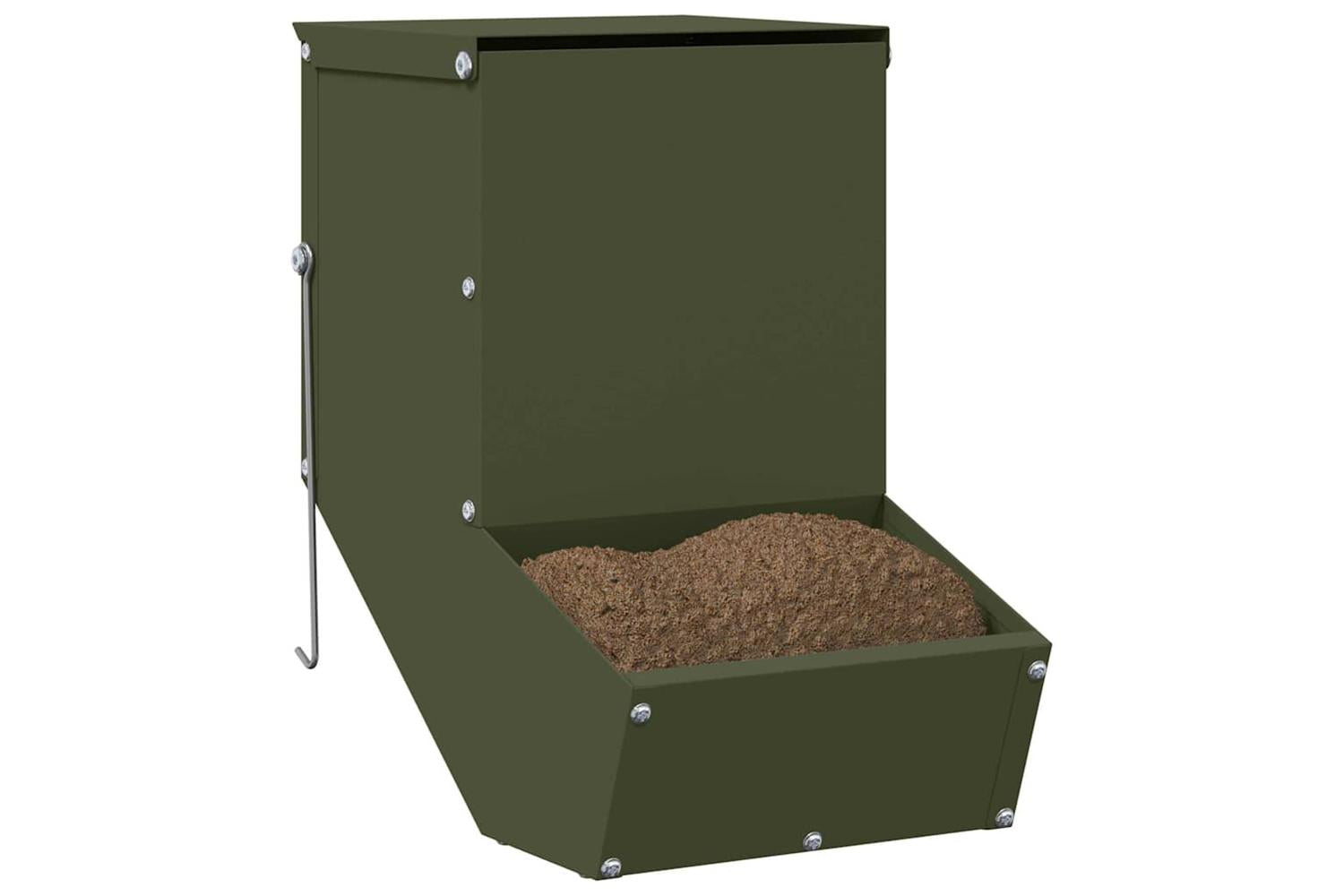 Vidaxl Rabbit Feeder Olive Green 175 X 26 X 285 Cm Cold-rolled Steel-3