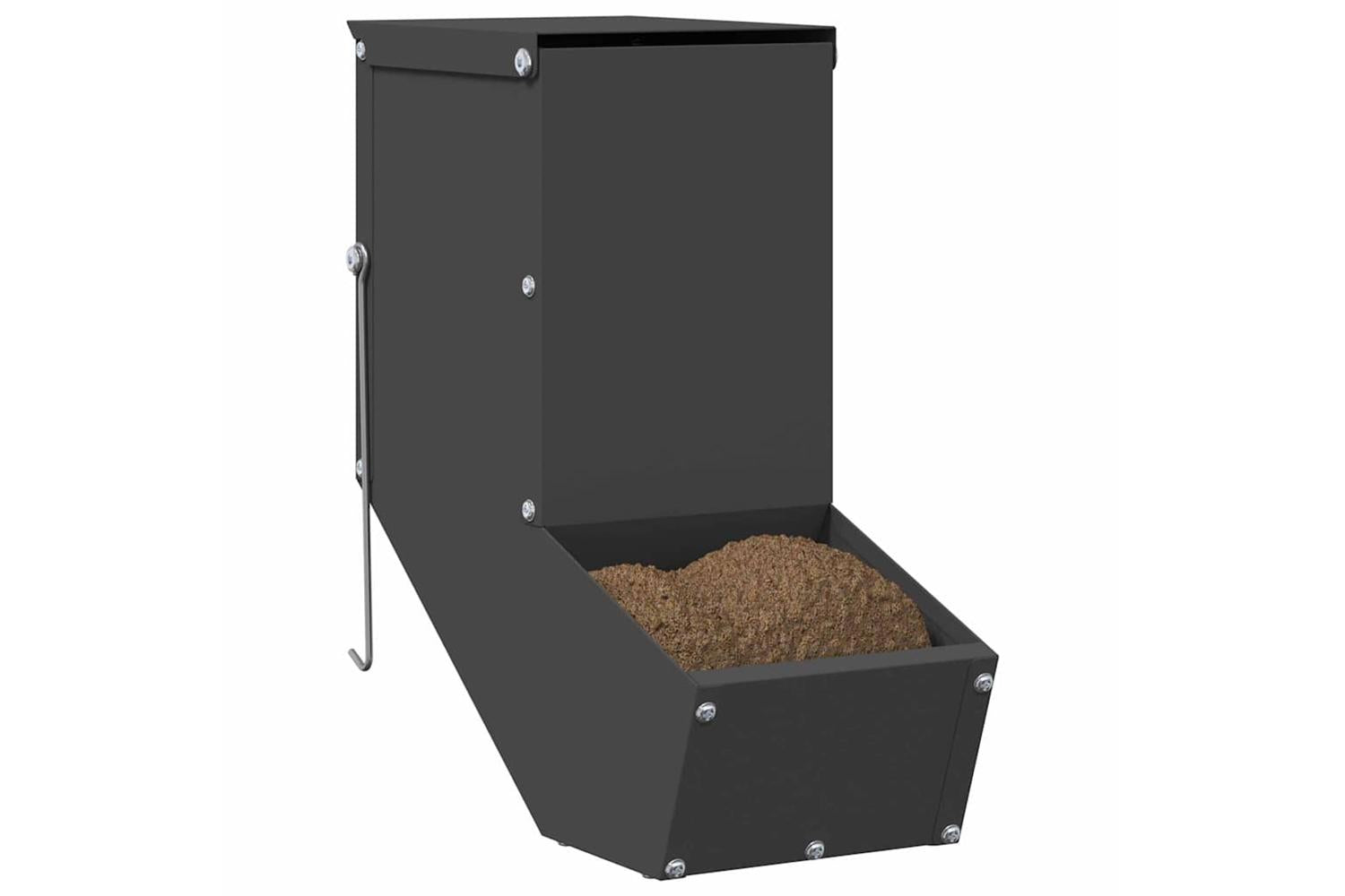 Vidaxl Rabbit Feeder Black 125 X 26 X 285 Cm Cold-rolled Steel-3