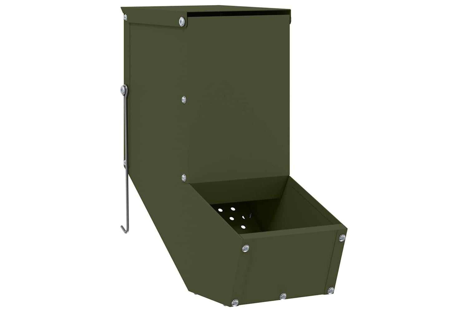 Vidaxl Rabbit Feeder Olive Green 125 X 26 X 285 Cm Cold-rolled Steel-2