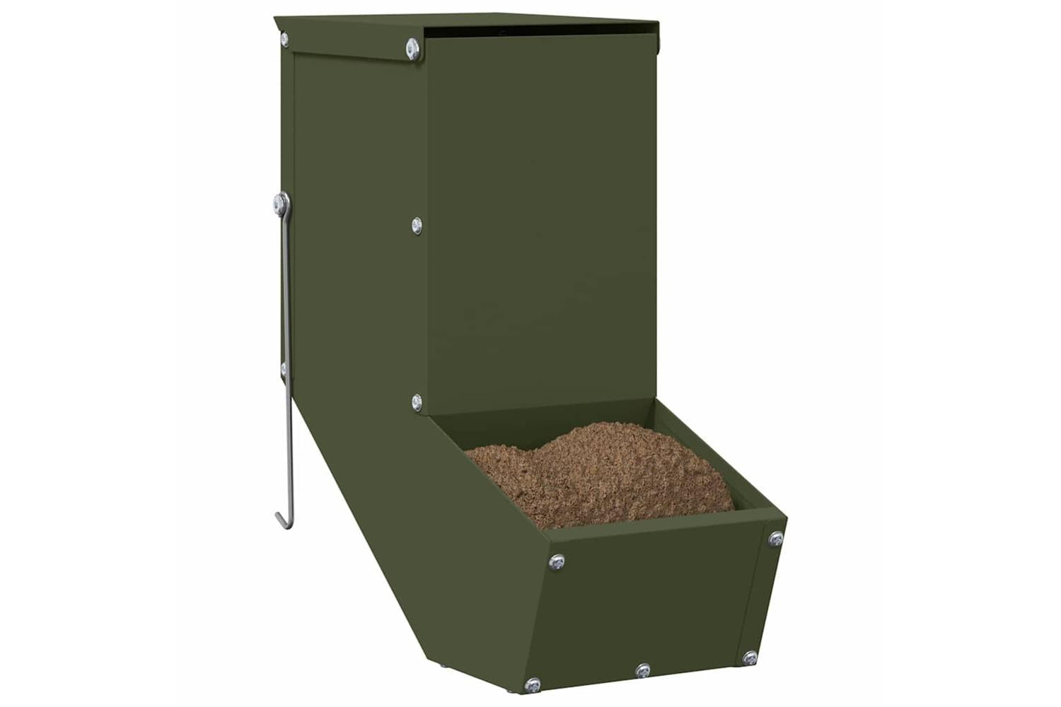 Vidaxl Rabbit Feeder Olive Green 125 X 26 X 285 Cm Cold-rolled Steel-3
