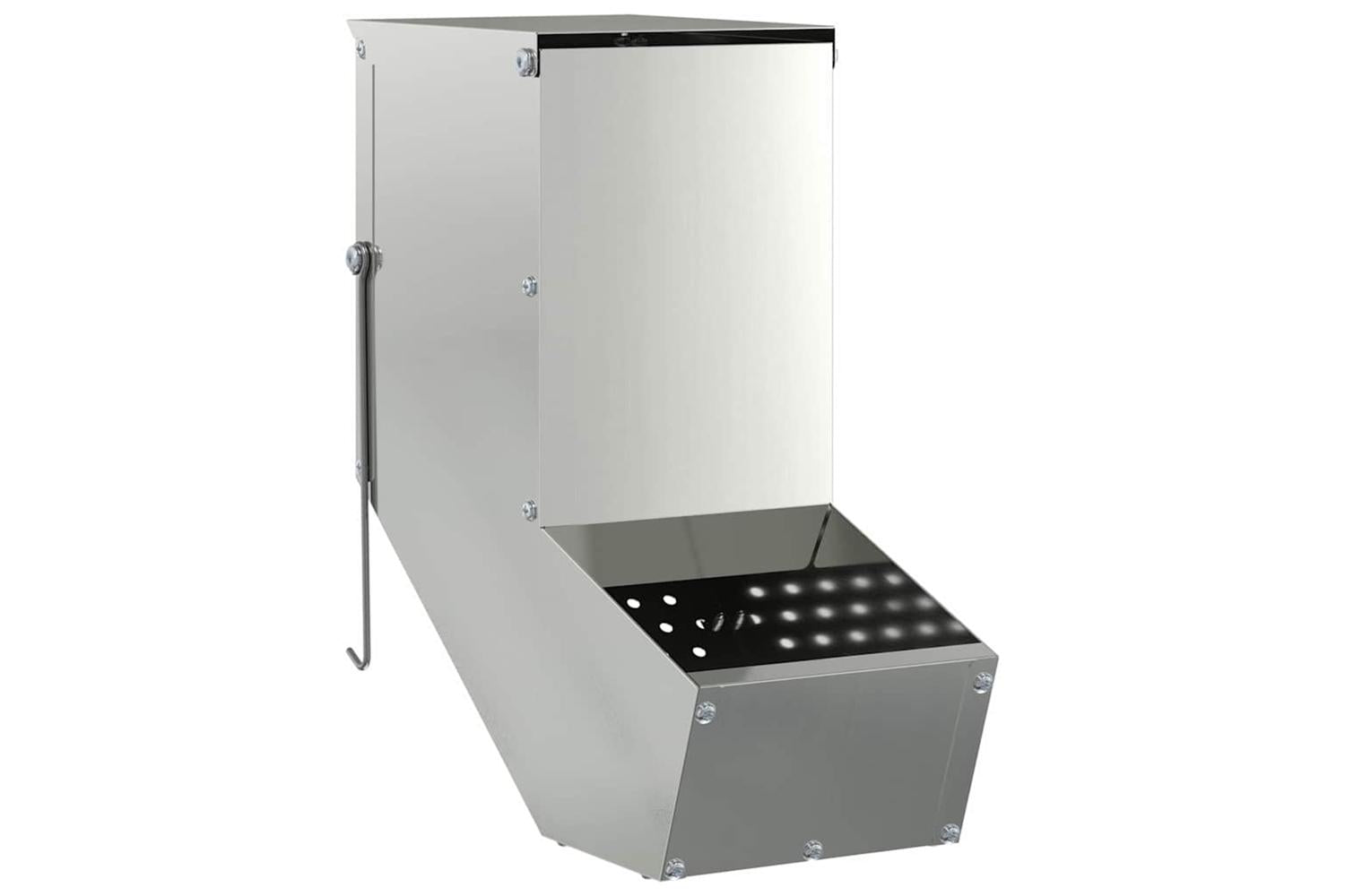 Vidaxl Rabbit Feeder Silver 125 X 26 X 285 Cm Galvanised Steel-2