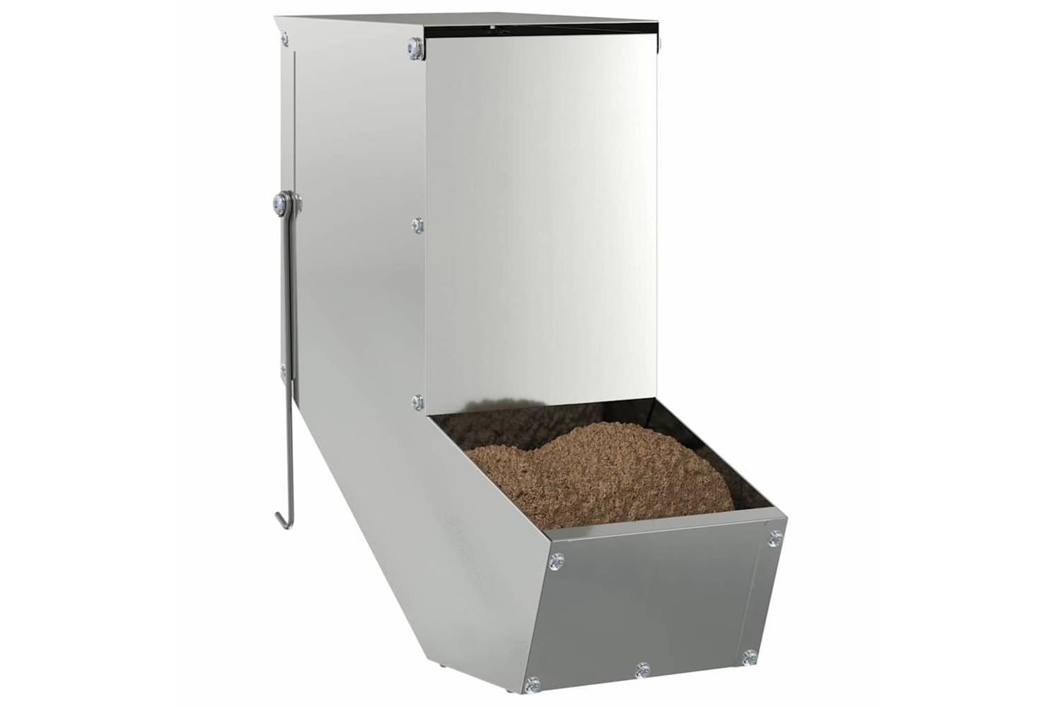 Vidaxl Rabbit Feeder Silver 125 X 26 X 285 Cm Galvanised Steel-3