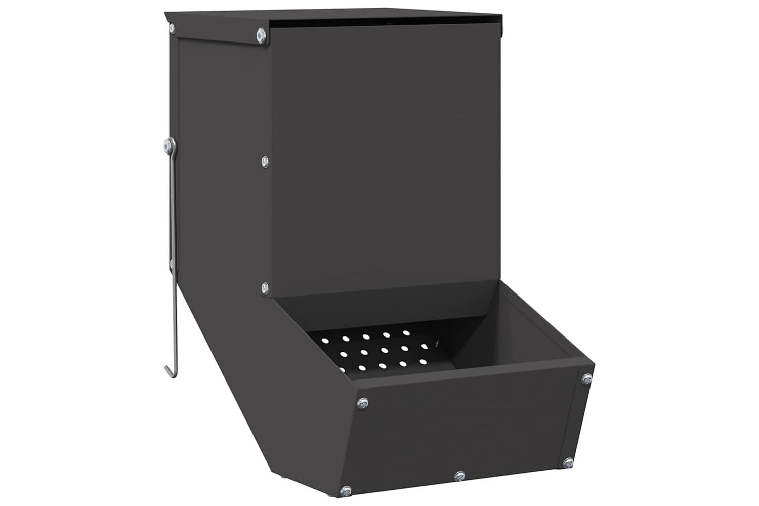 Vidaxl Rabbit Feeder Black 175 X 26 X 285 Cm Cold-rolled Steel-2