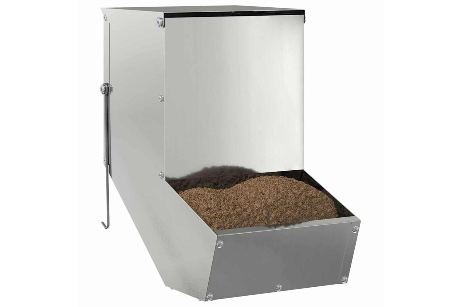Vidaxl Rabbit Feeder Silver 175 X 26 X 285 Cm Galvanised Steel-3