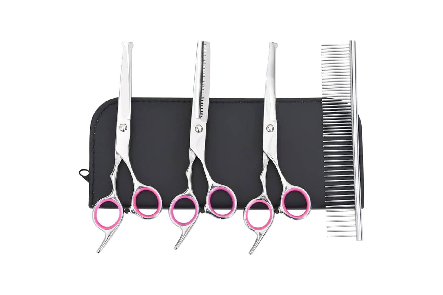 Vidaxl 4 Piece Dog Grooming Scissors Set Stainless Steel-3