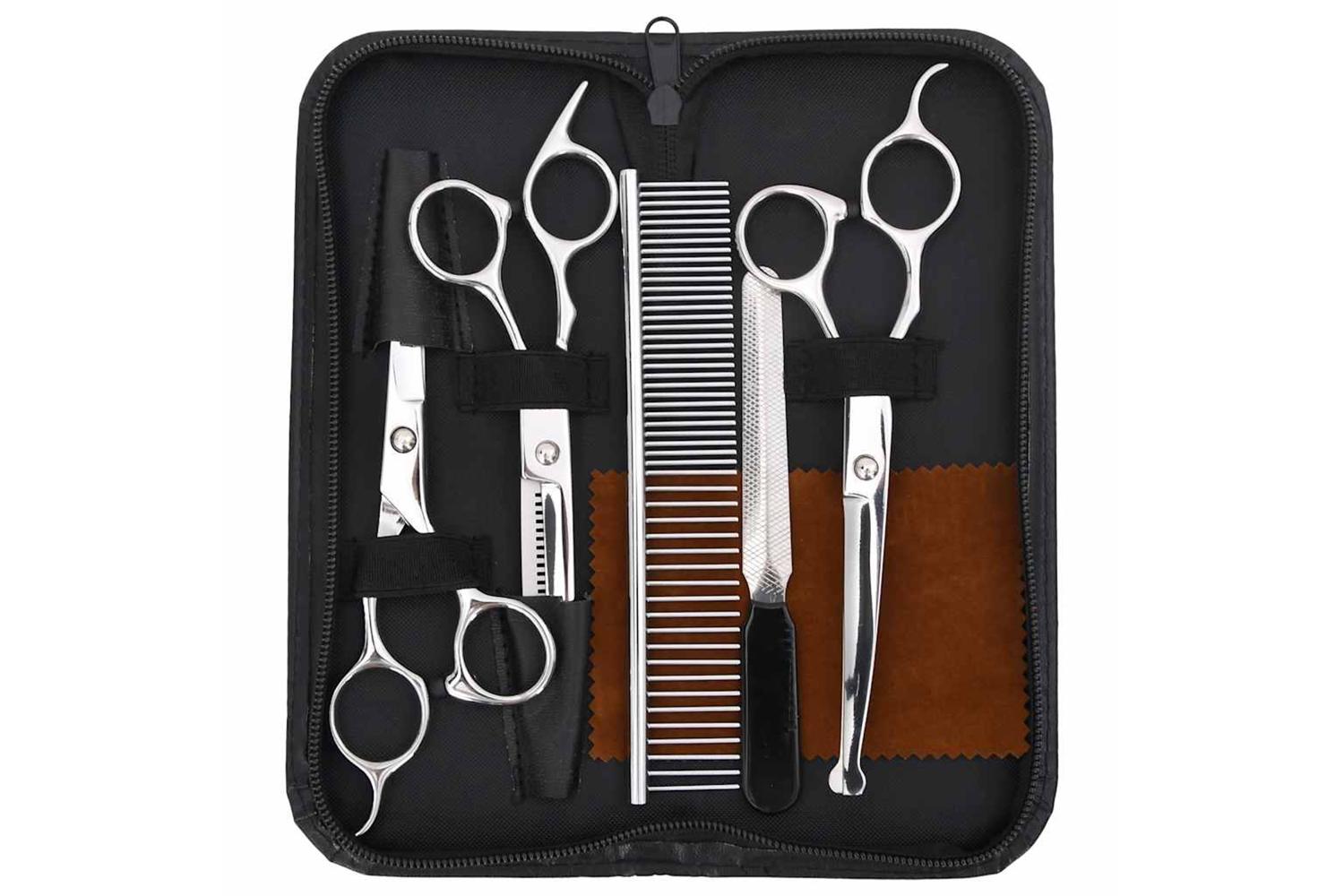 Vidaxl 6 Piece Dog Grooming Scissors Set Stainless Steel-2