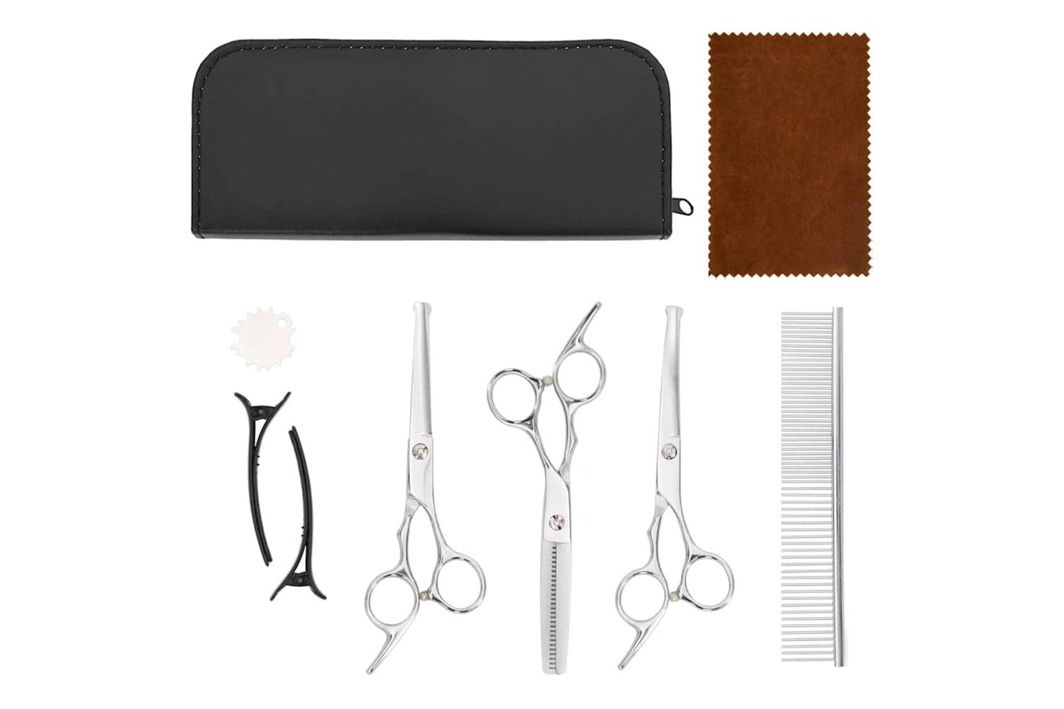 Vidaxl 7 Piece Dog Grooming Scissors Set Stainless Steel
