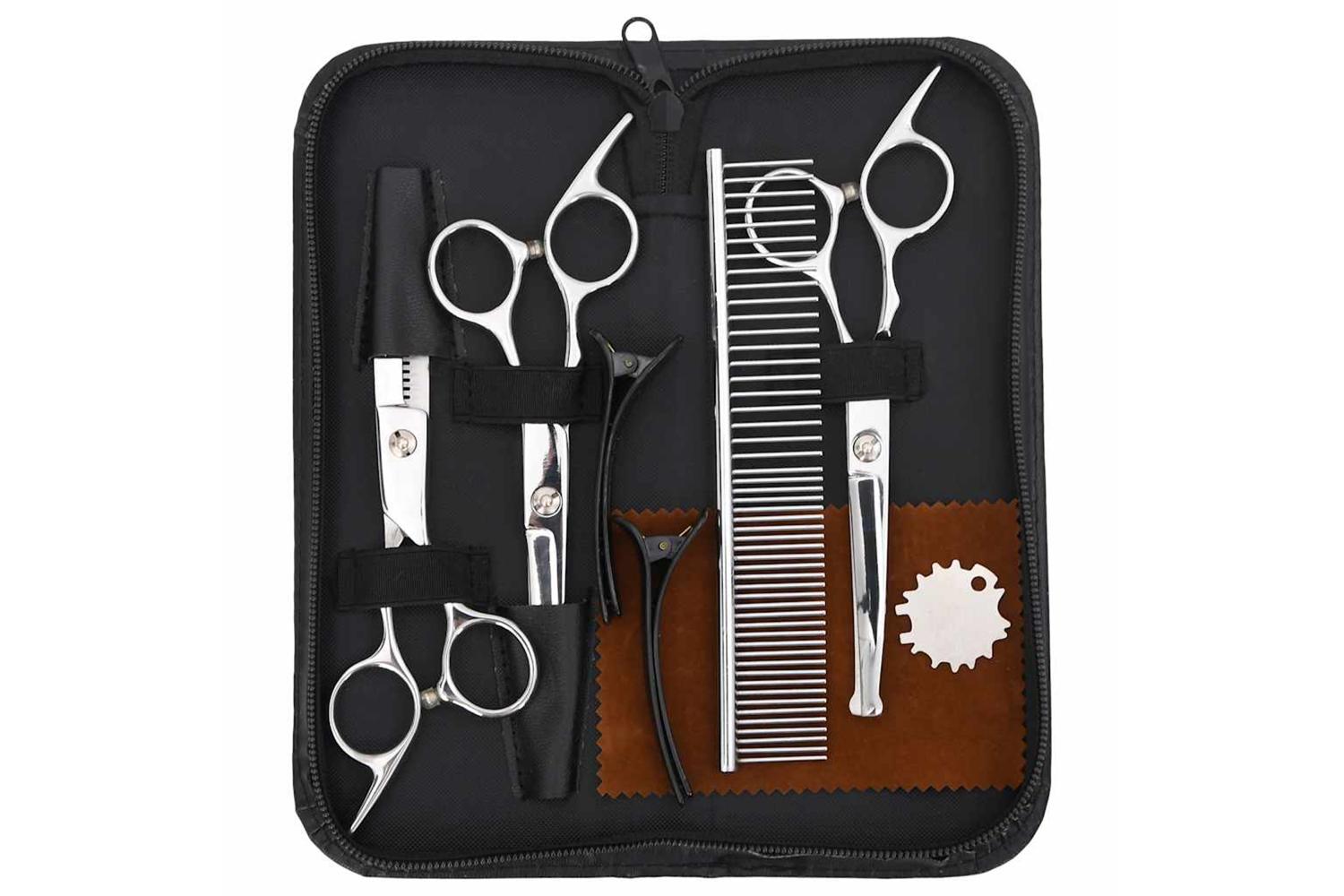 Vidaxl 7 Piece Dog Grooming Scissors Set Stainless Steel-2