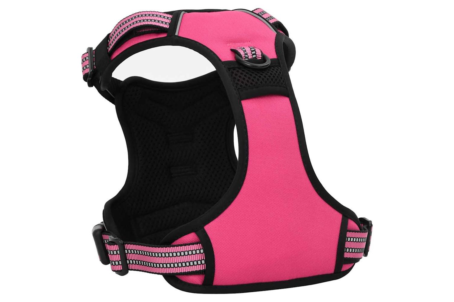 Vidaxl Dog Harness With Lead Collar Adjustable Pink S-9