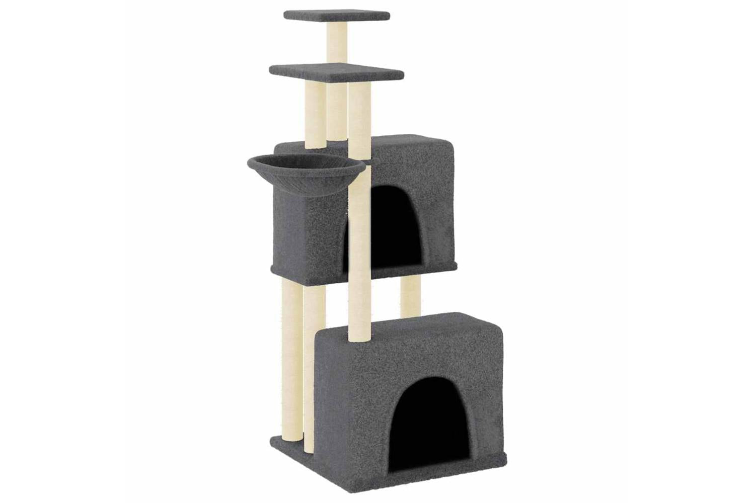 Vidaxl Cat Tree With Sisal Scratching Posts Dark Grey 122 Cm-2