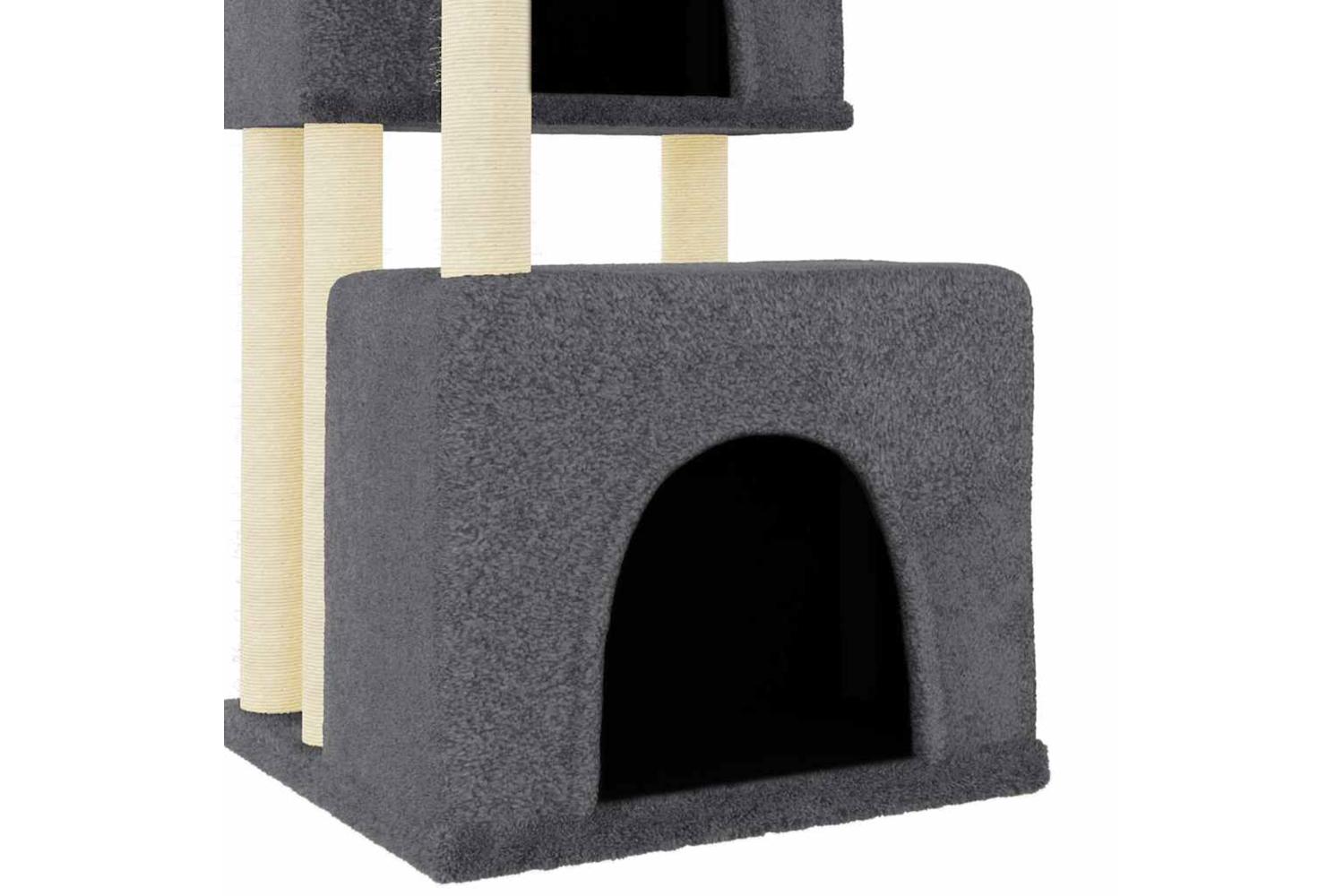 Vidaxl Cat Tree With Sisal Scratching Posts Dark Grey 122 Cm-6